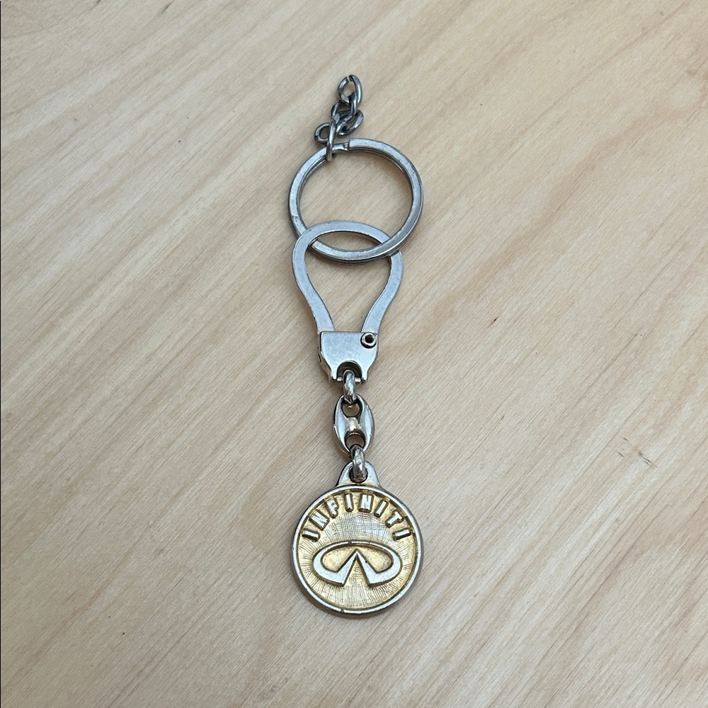 Vintage Infinity Pendant Keychain Gold and Silver